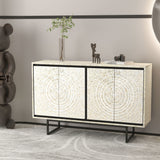 MOTHER OF PEARL HAND MADE SWIRL SIDEBOARD - Side View