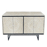 MOTHER OF PEARL HAND MADE SWIRL SIDEBOARD - Top-Down View