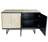MOTHER OF PEARL HAND MADE SWIRL SIDEBOARD - 45-Degree Angle