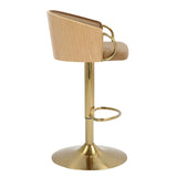 JENSEN GOLD GAS LIFT BAR STOOL - Side View