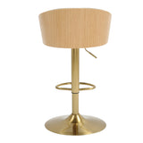 JENSEN GOLD GAS LIFT BAR STOOL - Top-Down View