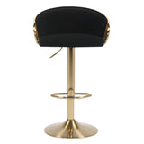 JENSEN GOLD GAS LIFT BAR STOOL - Front View