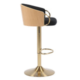 JENSEN GOLD GAS LIFT BAR STOOL - Side View