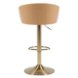 JENSEN GOLD GAS LIFT BAR STOOL - Top-Down View