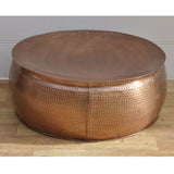 BRONZE LOOK HAMMERED COFFEE TABLE - Front View