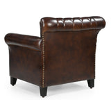STUDDED LEATHER ARM CHAIR - Top-Down View