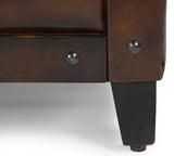 STUDDED LEATHER ARM CHAIR - Close-Up Angle