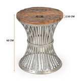INVERTED WOOD AND IRON SIDE TABLE - Rear View