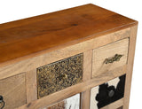 COWHIDE PATCHWORK CHEST OF DRAWERS - Top-Down View