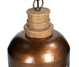 COPPER CUT-OUT AND WOOD LAMPSHADE - Side View