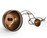 COPPER CUT-OUT AND WOOD LAMPSHADE - Top-Down View