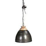WASHED IRON AND WOOD LAMPSHADE - Front View