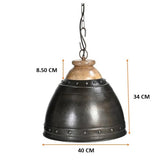 WASHED IRON AND WOOD LAMPSHADE - 45-Degree Angle