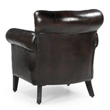CHOCOLATE LEATHER ARMCHAIR - 45-Degree Angle