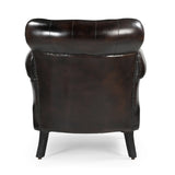 CHOCOLATE LEATHER ARMCHAIR - Rear View