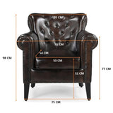 CHOCOLATE LEATHER ARMCHAIR - Low Angle