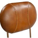 INDUSTRIAL WIND UP BAR CHAIR WITH LEATHER - 45-Degree Angle