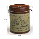 CYCLINDRICAL BICYCLE OTTOMAN - Close-Up Angle
