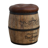 CYCLINDRICAL MOET CHANDON LEATHER OTTOMAN