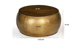 BRASS LOOK HAMMERED COFFEE TABLE