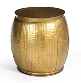 BRASS LOOK HAMMERED SIDE TABLE - Front View