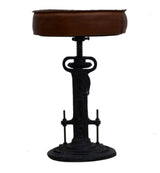 INDUSTRIAL PARIS WIND UP CAST IRON BAR STOOL - Top-Down View