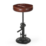 INDUSTRIAL PARIS WIND UP CAST IRON BAR STOOL - Close-Up Angle