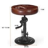 INDUSTRIAL PARIS WIND UP CAST IRON BAR STOOL
