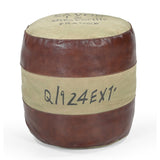 SAVON FRANCE ROUND HAND MADE OTTOMAN - Front View