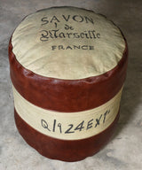 SAVON FRANCE ROUND HAND MADE OTTOMAN - 45-Degree Angle