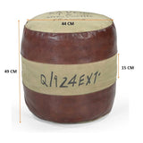 SAVON FRANCE ROUND HAND MADE OTTOMAN - Rear View