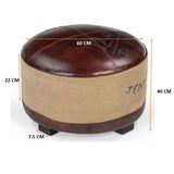 VINTAGE ROUND OTTOMAN - Rear View