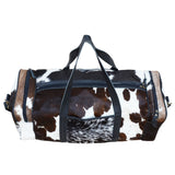 COWHIDE PATCH OVERNIGHT BAG - 45-Degree Angle