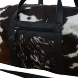 COWHIDE PATCH OVERNIGHT BAG - Rear View