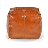 SQUARE LATTICED LEATHER OTTOMAN - 45-Degree Angle