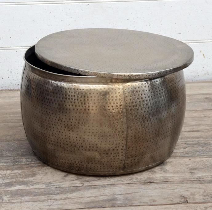 OPEN TOP HAND FORGED METAL COFFEE TABLE