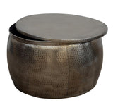 OPEN TOP HAND FORGED METAL COFFEE TABLE
