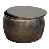 OPEN TOP HAND FORGED METAL COFFEE TABLE - Top-Down View