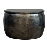 OPEN TOP HAND FORGED METAL COFFEE TABLE - Rear View