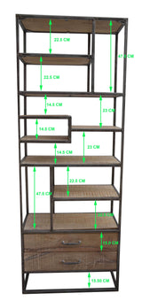 SLIM INDUSTRIAL IRON BOOKCASE - Rear View