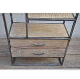 SLIM INDUSTRIAL IRON BOOKCASE - Low Angle