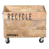 INDUSTRIAL RECYCLE BASKET ON CAST IRON WHEELS - Side View