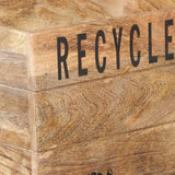INDUSTRIAL RECYCLE BASKET ON CAST IRON WHEELS - Top-Down View