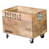 INDUSTRIAL RECYCLE BASKET ON CAST IRON WHEELS - Rear View