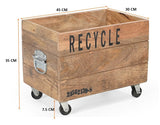 INDUSTRIAL RECYCLE BASKET ON CAST IRON WHEELS - Extra Image