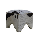 HAND MADE HAND CRAFTED COW OTTOMAN - Front View