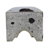 HAND MADE HAND CRAFTED COW OTTOMAN - Side View