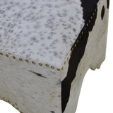 HAND MADE HAND CRAFTED COW OTTOMAN - Top-Down View