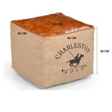 CHARLESTON POLO SQUARE OTTOMAN - Top-Down View