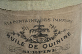 FRENCH CANVAS LEATHER PERFUME OTTOMAN - Top-Down View
